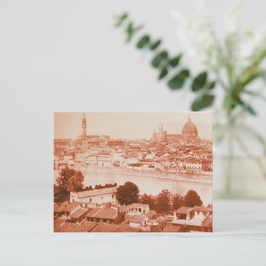 FIRENZE - ANTIEK FLORENCE PANORAMIC UITZICHT 1859 BRIEFKAART (Staand voorkant)