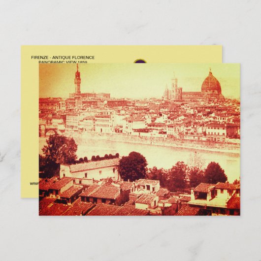 FIRENZE - ANTIEK FLORENCE PANORAMIC UITZICHT 1859 BRIEFKAART (Voorkant / Achterkant)