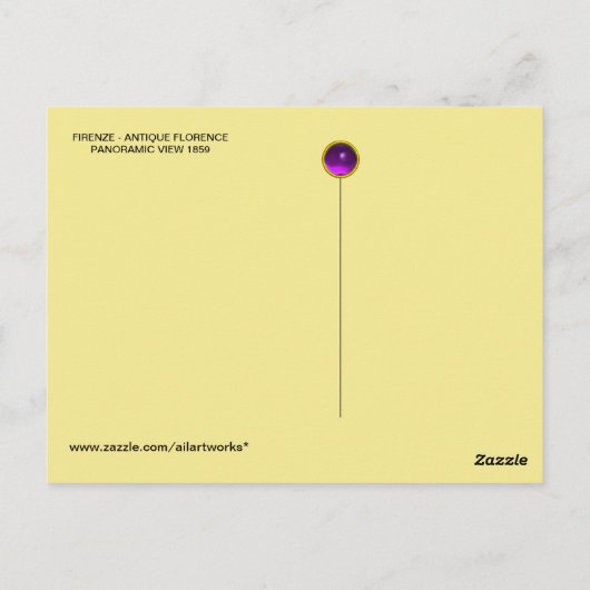 FIRENZE - ANTIEK FLORENCE PANORAMIC UITZICHT 1859 BRIEFKAART (Achterkant)