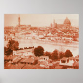 FIRENZE - ANTIEK FLORENCE PANORAMIC UITZICHT 1859 POSTER (Voorkant)