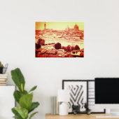 FIRENZE - ANTIEKE PANORAMISCHE UITZICHT FIrence 18 Poster (Thuiskantoor)