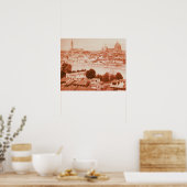 FIRENZE - ANTIEKE PANORAMISCHE UITZICHT FLORENCE 1 POSTER (Keuken)