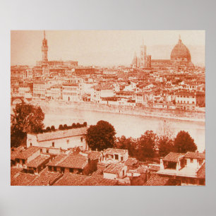 FIRENZE - ANTIEKE PANORAMISCHE UITZICHT FLORENCE 1 POSTER