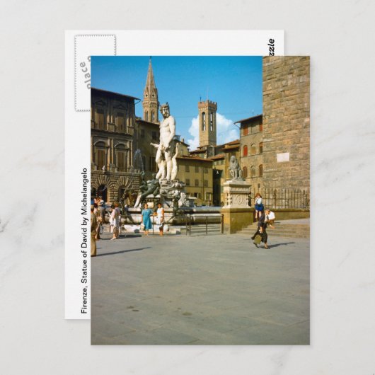 Firenze, beeld van David door Michelangelo Briefkaart (Voorkant / Achterkant)