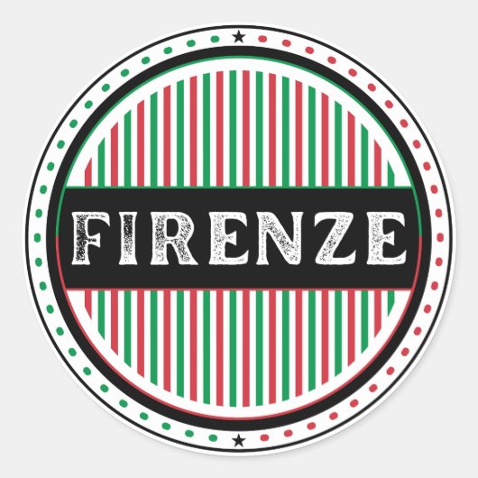 Firenze City Pride Emblem – Italian Identity Ronde Sticker (Voorkant)