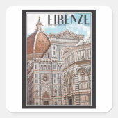 Firenze Duomo Vierkante Sticker (Voorkant)