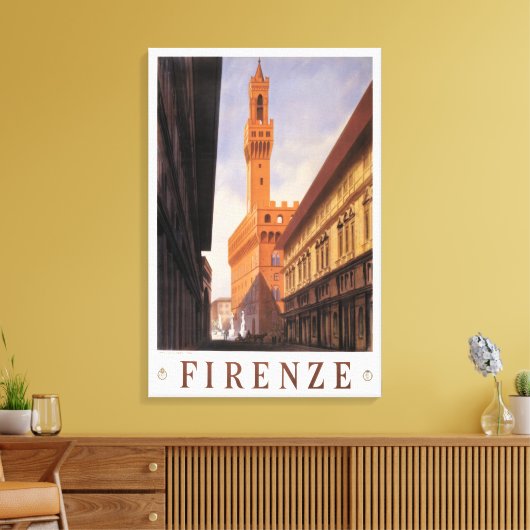 Firenze, Florence, Palazzo Vecchio, Oude Italië Canvas Afdruk (Insitu (Woonkamer))