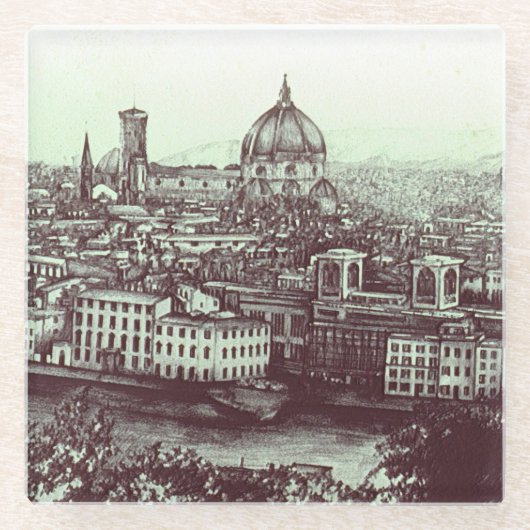 Firenze Glazen Onderzetter (Voorkant)