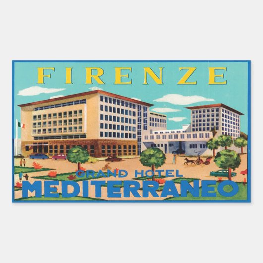 Firenze Grand Hotel Mediterraneo Rechthoekige Sticker (Voorkant)