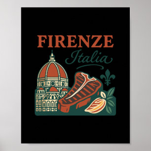 Firenze Italia Aandenken Florence Italië Eten En T Poster
