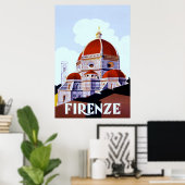 Firenze ~ Italiaans reiscanvas. Poster (Thuiskantoor)