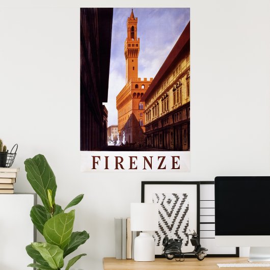 Firenze ~  Italiaanse reisposter. Poster (Thuiskantoor)