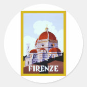 Firenze ~  italiaanse reizen ronde sticker (Voorkant)