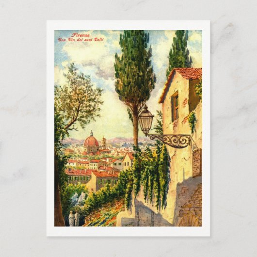 Firenze, Italië, mooie straatbeeld Vintage Briefkaart (Voorkant)