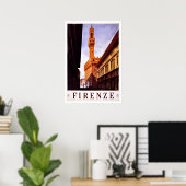Firenze Italië Palazzo Vecchio Vintage Travel Poster (Thuiskantoor)