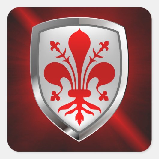 Firenze Mettalic Emblem Vierkante Sticker (Voorkant)