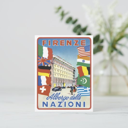 Firenze Nazioni Travel Poster Briefkaart (Staand voorkant)