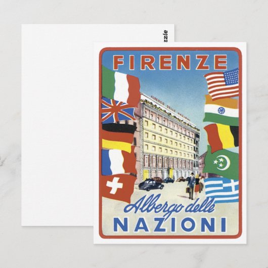 Firenze Nazioni Travel Poster Briefkaart (Voorkant / Achterkant)