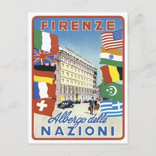 Firenze Nazioni Travel Poster Briefkaart (Voorkant)