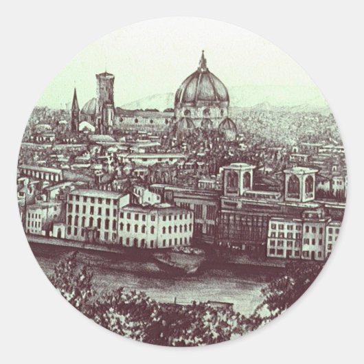 Firenze Ronde Sticker (Voorkant)