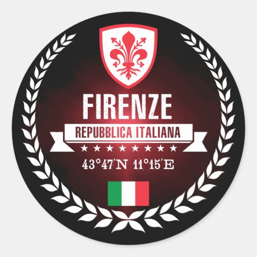 Firenze Ronde Sticker (Voorkant)