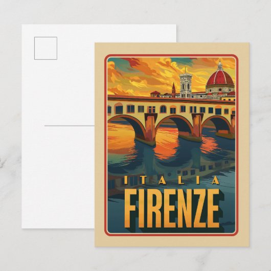 Firenze, Vintage Italië Briefkaart (Voorkant / Achterkant)