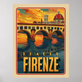 Firenze, Vintage Italië Poster
