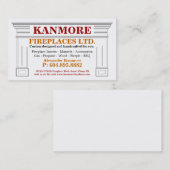 Fireplace and Mantels Supply Company Visitekaartje (Voorkant / Achterkant)