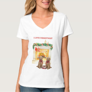 Fireplace Candles Goldendoles Love Kerstmis T-shirt