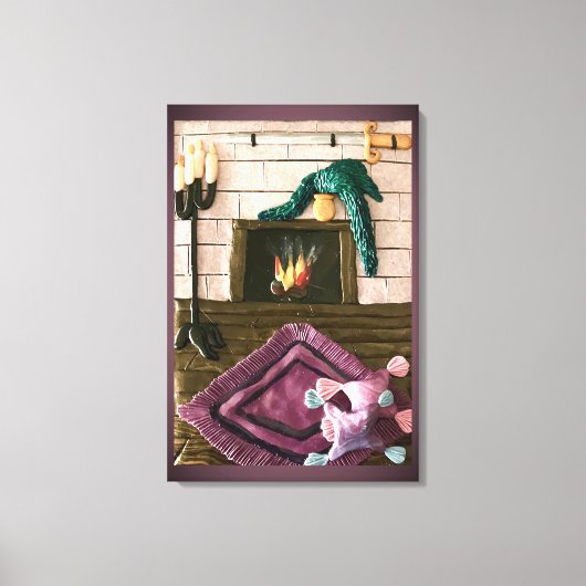 Fireplace Canvas Afdruk (Voorkant)