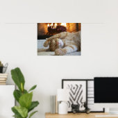 Fireplace Cat Poster (Thuiskantoor)