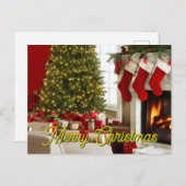 Fireplace Christmas Greetings Feestdagenkaart (Voorkant / Achterkant)