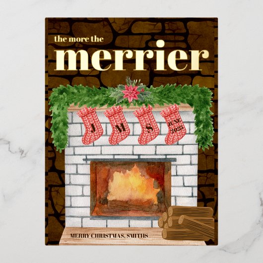 Fireplace Cozy Kerstmis aankondiging (Voorkant)