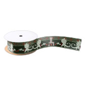 Fireplace Dragons kerstpatroon Satin Ribbon Satijnen Lint (Spoel)