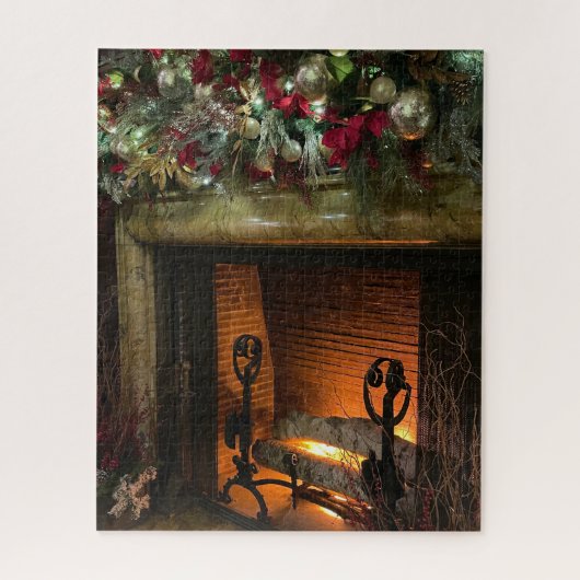 Fireplace Kerstmis Jigzaag Puzzle Legpuzzel (Verticaal)