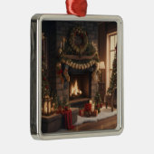 Fireplace kerstversiering metalen ornament (Rechts)