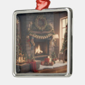Fireplace kerstversiering metalen ornament (Links)