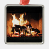 Fireplace kerstversiering metalen ornament (Voorkant)