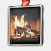 Fireplace kerstversiering metalen ornament (Links)