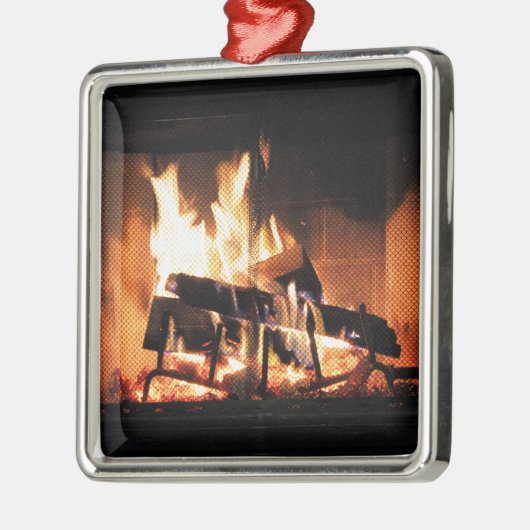 Fireplace kerstversiering metalen ornament (Links)