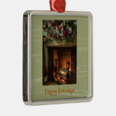 Fireplace kerstversiering metalen ornament (Rechts)