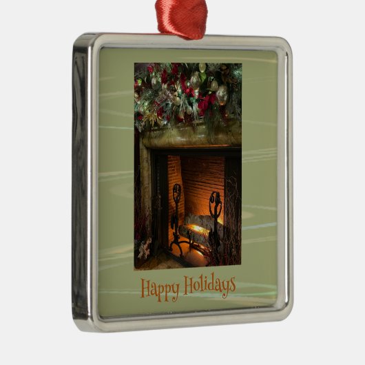 Fireplace kerstversiering metalen ornament (Rechts)