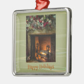 Fireplace kerstversiering metalen ornament (Links)