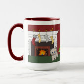 Fireplace kitten Kerstmis mok droom groot (Links)