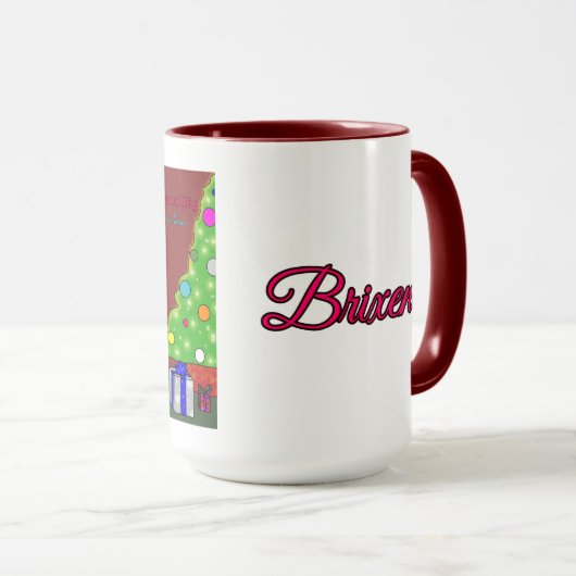 Fireplace kitten Kerstmis mok droom groot (Voorkant rechts)