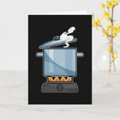 Fireplace met Saucepan & Deksel Kaart (Gele Bloem)