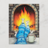 Fireplace-muizen op sockets briefkaart (Voorkant)