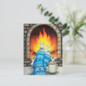 Fireplace-muizen op sockets briefkaart (Staand voorkant)