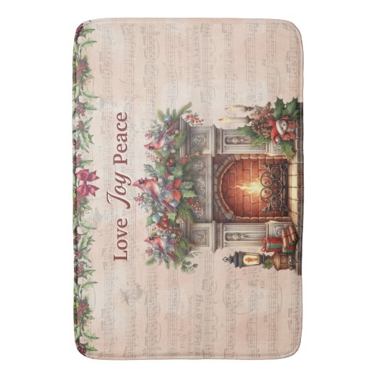 Fireplace, Music Notes, and Paris Postmark Badmat (Voorkant Verticaal)