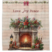 Fireplace, Music Notes, and Paris Postmark  Douchegordijn (Voorkant)